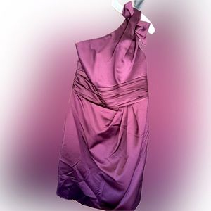 One shoulder with bow formal dress. Worn once for pictures. Great shape!